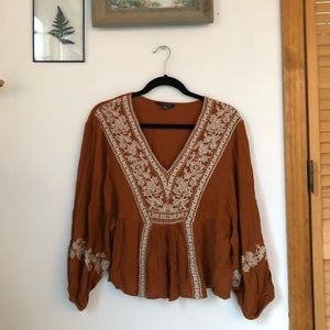 boho embroidered top